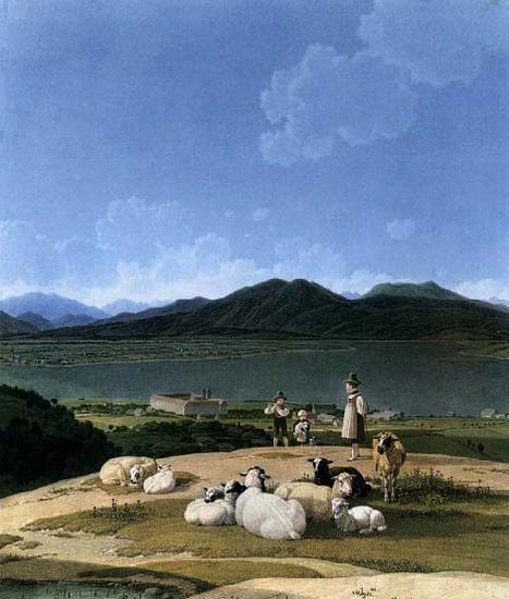 Wilhelm von Kobell View of Lake Tegern France oil painting art
